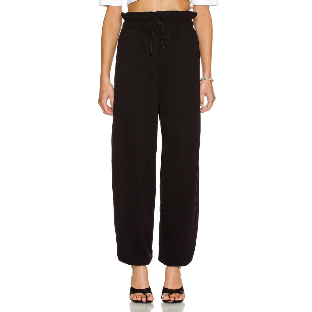 Agolde Paperbag Waist Cotton Pocket Jogger Sweatpants Black Women's Size Medium